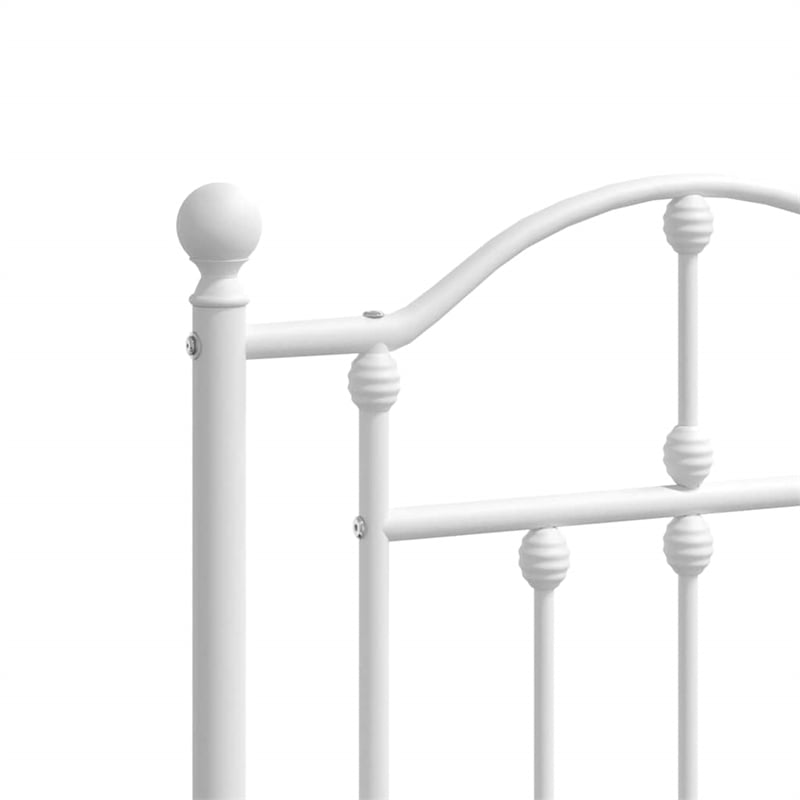 Bowery Hill Powder-Coated Steel Cal King/Double Bed Frame in White