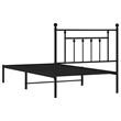 Bowery Hill Contemporary Powder-Coated Steel Twin Bed Frame in Black