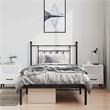 Bowery Hill Contemporary Powder-Coated Steel Twin Bed Frame in Black