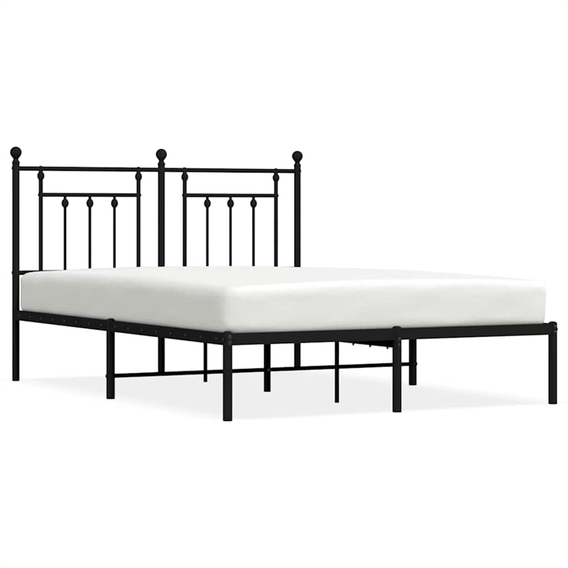 Bowery Hill Rectangular Powder-Coated Steel King Bed Frame in Black