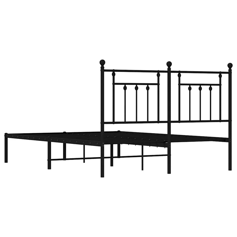 Bowery Hill Rectangular Powder-Coated Steel King Bed Frame in Black