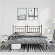 Bowery Hill Rectangular Powder-Coated Steel King Bed Frame in Black
