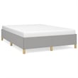 Bowery Hill Engineered Wood Faux Leather Full Bed Frame in Light Gray