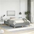Bowery Hill Engineered Wood Faux Leather Full Bed Frame in Light Gray