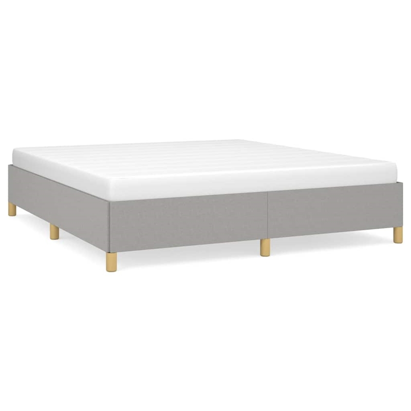 Bowery Hill Contemporary Engineered Wood King Bed Frame in Light Gray