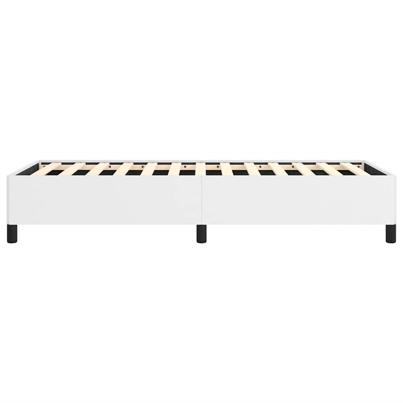Bowery Hill Contemporary Twin Faux Leather Bed Frame in White