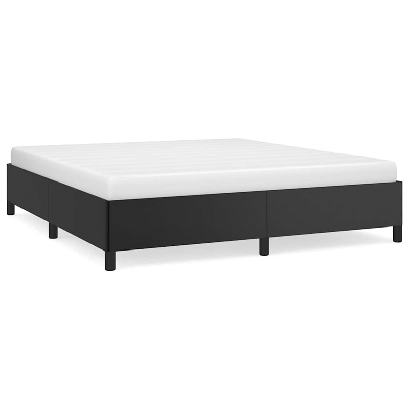 Bowery Hill Engineered Wood Faux Leather California King Bed Frame in Black
