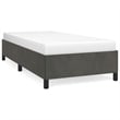 Bowery Hill Engineered Wood Velvet Twin Bed Frame in Dark Gray
