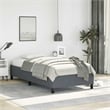 Bowery Hill Engineered Wood Velvet Twin Bed Frame in Dark Gray