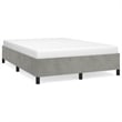 Bowery Hill Engineered Wood Faux Leather Full Bed Frame in Light Gray