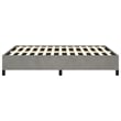 Bowery Hill Engineered Wood Faux Leather Full Bed Frame in Light Gray