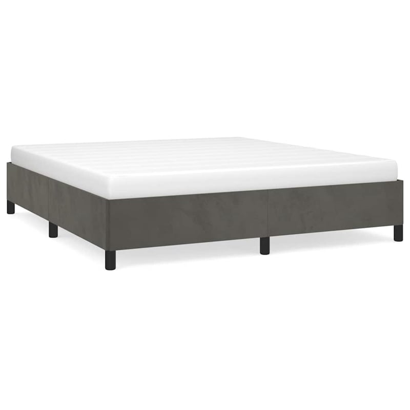 Bowery Hill Contemporary Engineered Wood King Bed Frame in Dark Gray