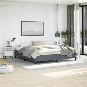 Bowery Hill Contemporary Engineered Wood King Bed Frame in Dark Gray