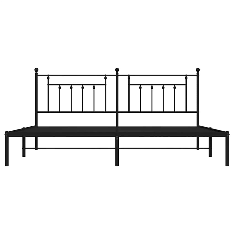 Bowery Hill Powder-Coated Steel King/Double Bed Frame in Black