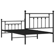 Bowery Hill Contemporary Powder-Coated Steel Twin Bed Frame in Black