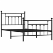 Bowery Hill Contemporary Powder-Coated Steel Twin Bed Frame in Black