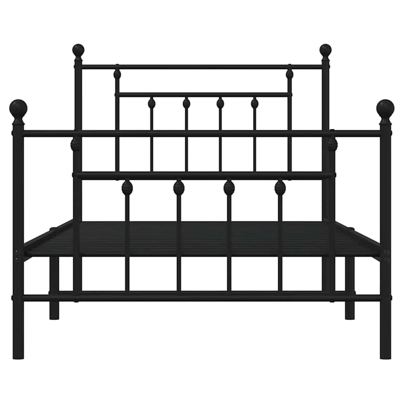 Bowery Hill Contemporary Powder-Coated Steel Twin Bed Frame in Black