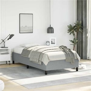 Bowery Hill Contemporary Twin XL Engineered Wood Bed Frame in Light Gray