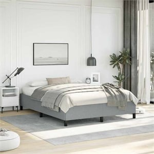 Bowery Hill Contemporary Queen Engineered Wood Bed Frame in Light Grey