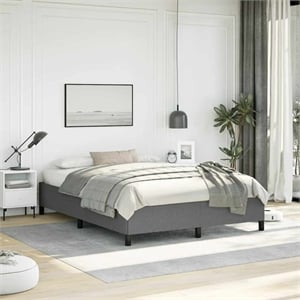 Bowery Hill Contemporary Engineered Wood Queen Bed Frame in Dark Gray