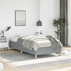 Bowery Hill Twin XL 13.8&quot Without Headboard Bed Frame in Light Gray