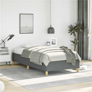 Bowery Hill Contemporary Engineered Wood Twin XL Bed Frame in Dark Gray