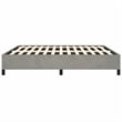 Bowery Hill Contemporary Velvet California King Bed Frame in Light Grey