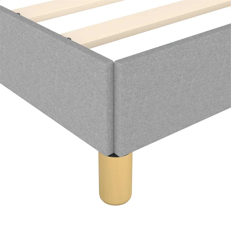 Bowery Hill Contemporary Twin With Headboard Bed Frame in Light Gray