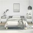 Bowery Hill Contemporary Twin With Headboard Bed Frame in Light Gray