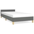 Bowery Hill Engineered Wood Twin Bed Frame with Headboard in Dark Gray