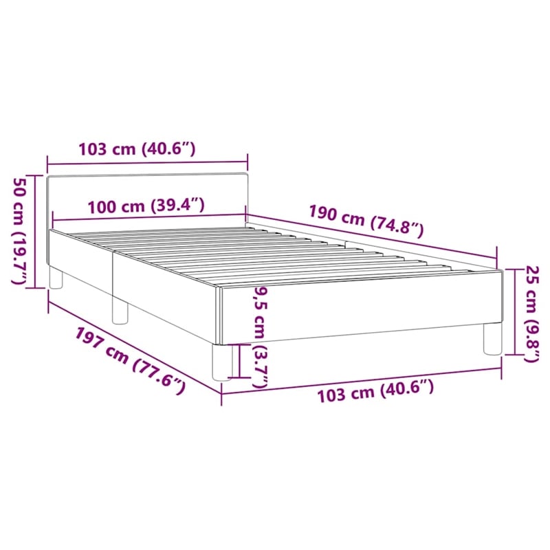 Bowery Hill Engineered Wood Twin Bed Frame with Headboard in Dark Gray