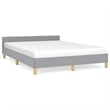 Bowery Hill Contemporary Full With Headboard Bed Frame in Light Gray