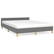 Bowery Hill Contemporary Bed Frame With Headboard in Dark Gray