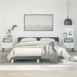 Bowery Hill Contemporary Bed Frame With Headboard in Dark Gray