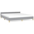 Bowery Hill Contemporary King Bed Frame With Headboard in Light Gray