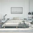 Bowery Hill Contemporary King Bed Frame With Headboard in Light Gray