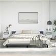 Bowery Hill Contemporary Velvet Full Bed Frame in Dark Grey Finish