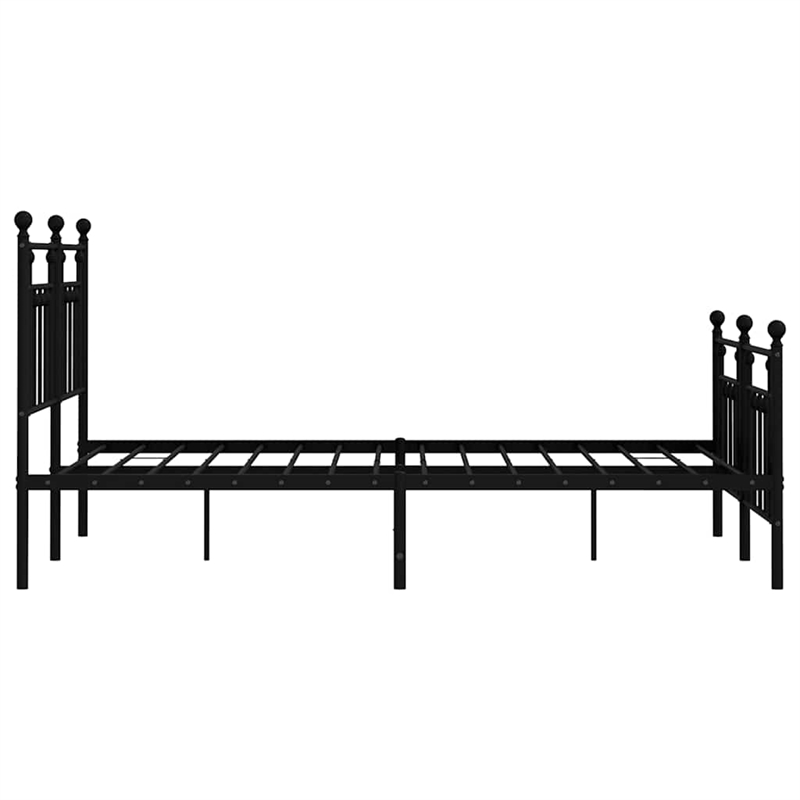 Bowery Hill Contemporary Powder-Coated Steel King Bed Frame in Black