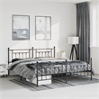 Bowery Hill Contemporary 72 x 84 Powder-Coated Steel Bed Frame in Black