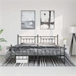 Bowery Hill Contemporary 72 x 84 Powder-Coated Steel Bed Frame in Black
