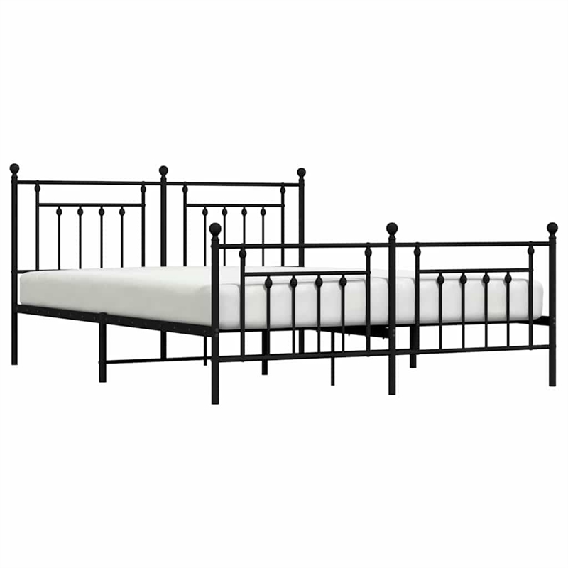 Bowery Hill Contemporary 72 x 84 Powder-Coated Steel Bed Frame in Black