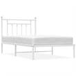 Bowery Hill Rectangular Powder-Coated Steel Twin Bed Frame in White