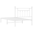 Bowery Hill Rectangular Powder-Coated Steel Twin Bed Frame in White