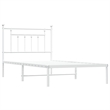 Bowery Hill Rectangular Powder-Coated Steel Twin Bed Frame in White