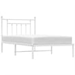 Bowery Hill Rectangular Powder-Coated Steel Twin Bed Frame in White
