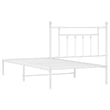 Bowery Hill Rectangular Powder-Coated Steel Twin Bed Frame in White