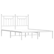 Bowery Hill Powder-Coated Steel King Size Bed Frame in White