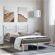 Bowery Hill Powder-Coated Steel King Size Bed Frame in White