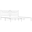 Bowery Hill Contemporary 76 x 80 Powder-Coated Steel Bed Frame in White