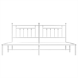 Bowery Hill Contemporary 76 x 80 Powder-Coated Steel Bed Frame in White